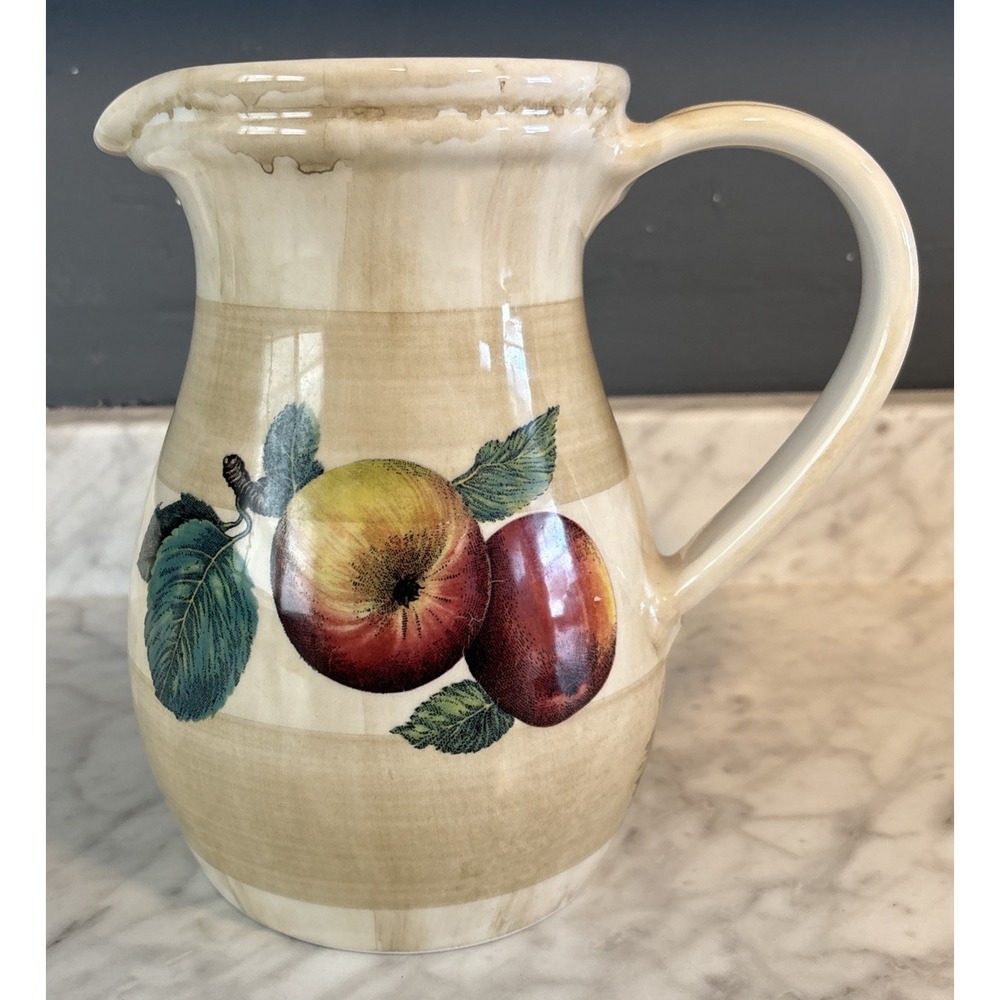Ceramica Due Torri, Italy,Garantito Per Alimenti, Large Pitcher with Fruit